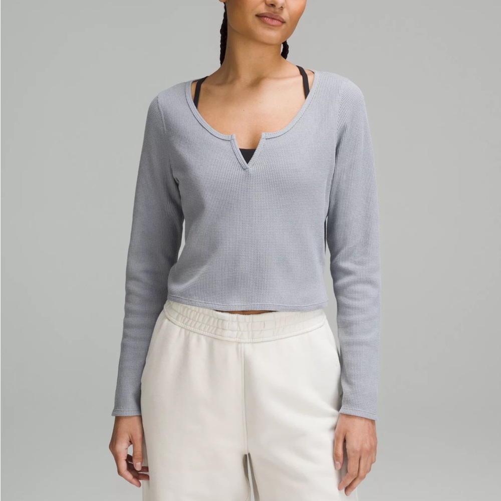 Women's Gray Lululemon Scoop neck Long Sleeve Top